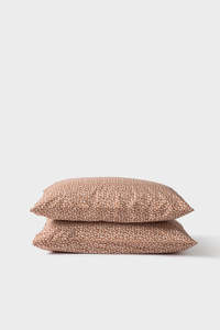 Citta: Forget Me Not Organic Cotton Pillowcase pair - Toffee/Nougat