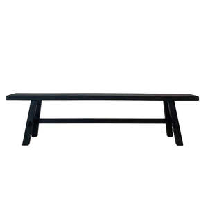 Furniture: Reclaimed Wood Long Bench, Black