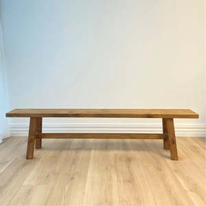 Furniture: Reclaimed Wood Long Bench, Natural