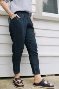 Zara pant - navy linen