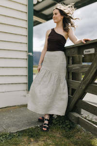 Collaborate Fashion Nz: Scarlett skirt - Natural linen (PRE ORDER)