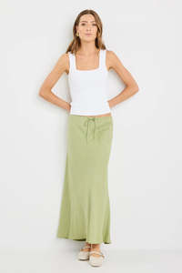 Summit Moss Tie Waist Bias Maxi Skirt