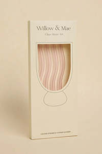 For Your Home: Pink Curvy Reuseable Pk 4 Glass Drinking Straws