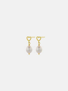Pearly Dotty Love Studs - Gold