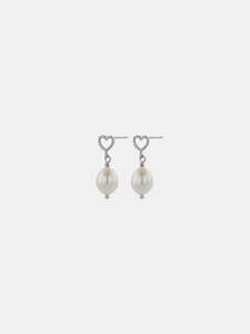 Pearly Dotty Love Studs - Silver