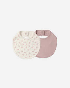 Quincy Mae: Jersey Snap Bib Pack Flower Field, Mauve