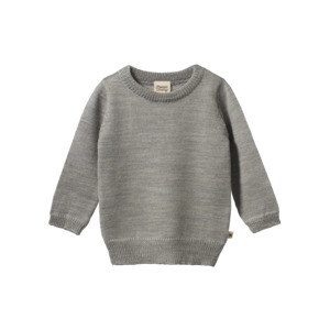 Nature Baby: Merino Knit Pullover - Grey marl