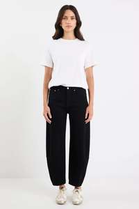 Graduate Jet Black Stretch Barrel Jeans