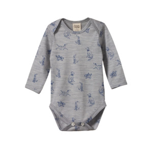Merino Long sleeve Bodysuit - Best Friend Print Merino