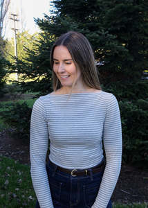 All Tops: Marlow top - Grey/White stripe