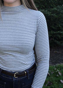 All Tops: Mae top - Grey/White stripe