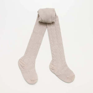 Lamington: Merino Wool Cable Tights | BABY + CHILD | Oatmeal