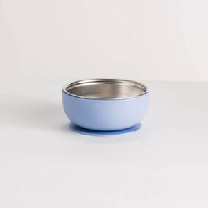 Nestling Stainless Steel Suction Bowl - Dusty Blue