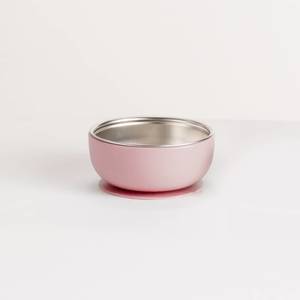 Nestling Stainless Steel Suction Bowl - Dusky Pink