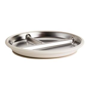 Children: Nestling Stainless Divided Suction Plate 20cm - Oat