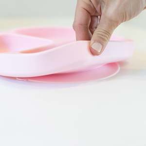 Children: Bumkins Silicone Grip Dish - Pink