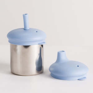 Nestling Stainless Insulated Sip & Straw Cup - Dusty Blue