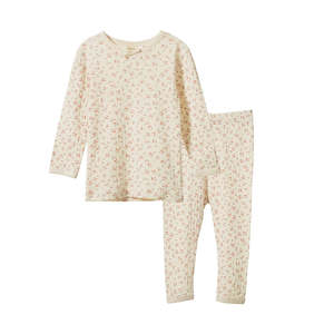 All Baby Child: Long Sleeve Pyjama Set Pointelle - Dandelion Print