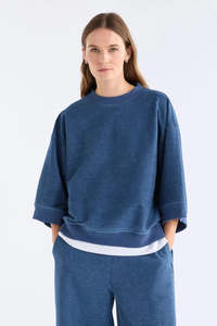 All Tops: Enfeld Tee - Mid blue wash