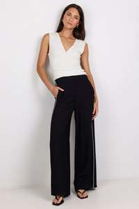 Exception Black Piped Side Pants