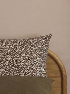 Forget Me Not Organic Cotton Euro Pillowcase- Rye/Bone