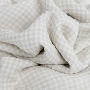 Little Unicorn Single Cotton Muslin Swaddle - Tan Gingham