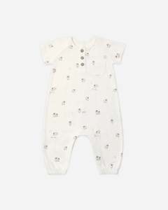Quincy Mae: Short Sleeve Jumpsuit Sheep
