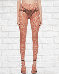 Products: Mugler Pink Flocked Leggings - NEW
