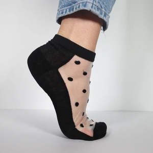 Minx: Spot Sock Long - Black/White/Grey