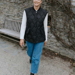 Moke: Neve Women’s Quilted Vest - Black