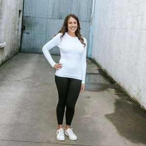 Moke: Lina Long Sleeve Rib Knit - White