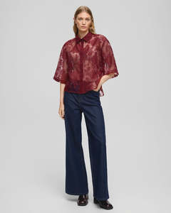 Shirts: Lettiche 3/4 Shirt - Syrah