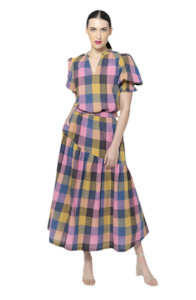 Devine Skirt - Textured Check