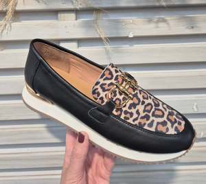 Rebekah Loafer - Black/Leopard