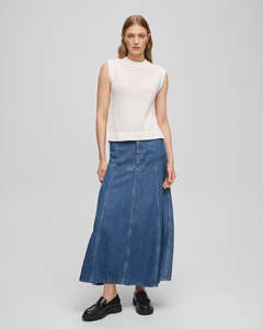 Msch Copenhagen: Laurentine Rue Skirt - Mid Blue Wash