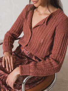 Shirts Tops: Needle Stitch Cardy - Rose
