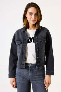 Outerwear: Emira Cropped Denim Jacket - Medium Used
