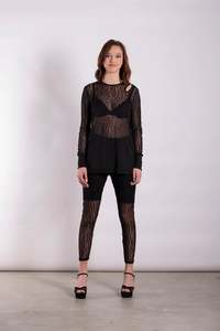 Deeanne Hobbs: Cut Shoulder Skin Top - Noir Leopard