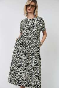 Lollys Laundry: Aliya Maxi Dress - Leopard/Yellow