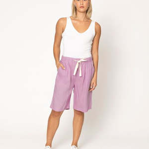 Shorts: Ford Linen Shorts - Lavender