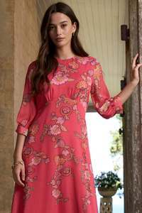 Loobies Story: Marissa Midi Dress - Coral Multi