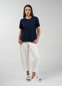 Madly Sweetly: Duality Tee - Navy/Silk White