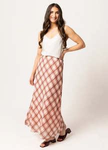 Seeking Lola: Whisper Skirt - Rose Check