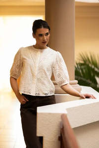 Seeking Lola: Broderie Top - White