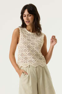 Shirts Tops: Crochet Tank Top - Off White