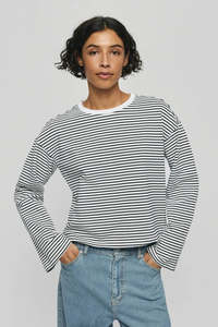 Shirts Tops: Krestiane Pullover - Egret/Black