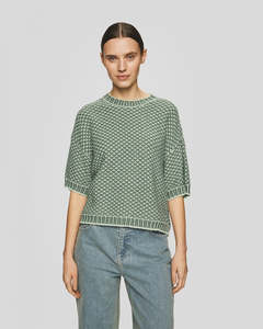 Shirts Tops: Catina Pilla 2/4 Pullover - Bok Choy/Wreath