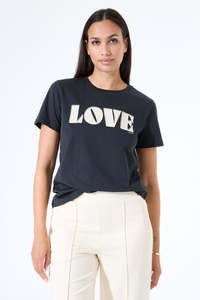 Tees: Love Print Tee - Antracite