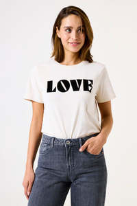 Tees: Love Print Tee - Whitecap