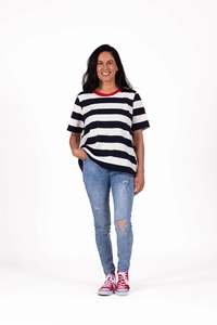 Tees: Basic Tee - Navy Stripe